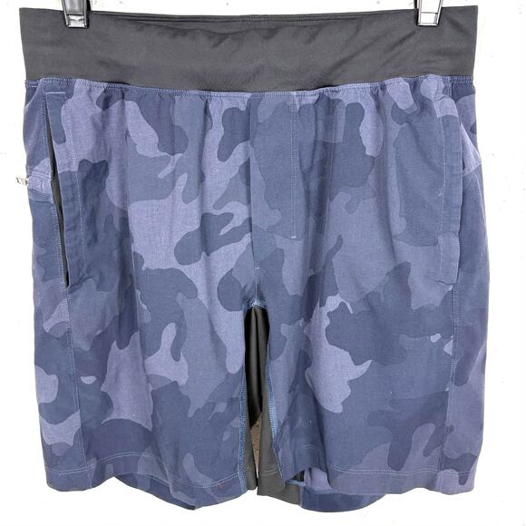 Lululemon Mens T.H.E. Shorts Linerless Blue Camo Lightweight Swift Fabric Medium - Picture 1 of 8